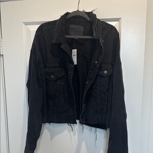 Black Distressed Denim Jacket
